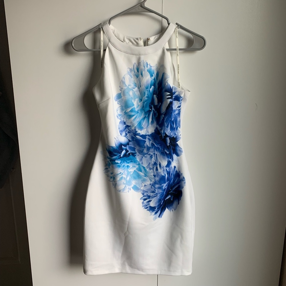 guess floral white dress